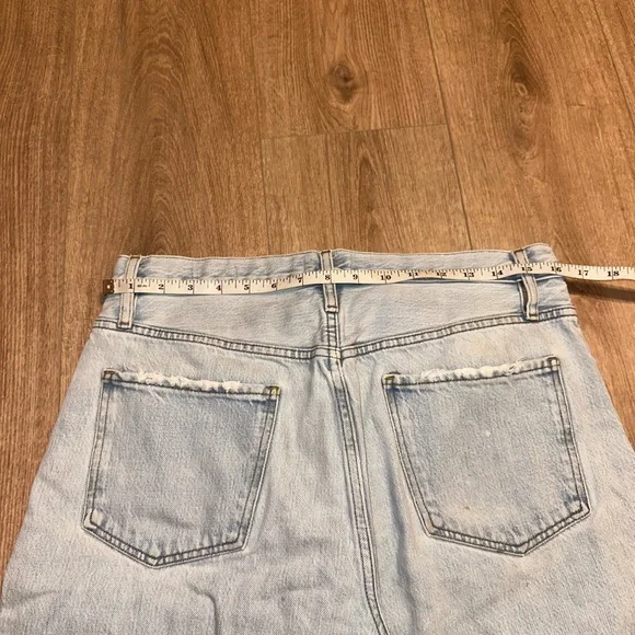 FRAME Le Jane Crop Straight Leg Blue Light Wash Jeans Size 30